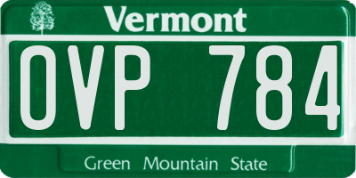 VT license plate OVP784