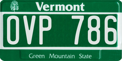 VT license plate OVP786