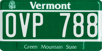 VT license plate OVP788