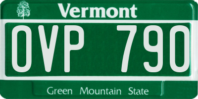 VT license plate OVP790
