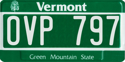 VT license plate OVP797