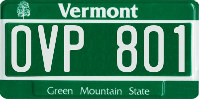 VT license plate OVP801