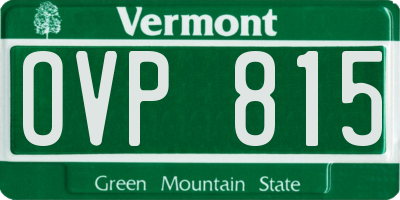 VT license plate OVP815