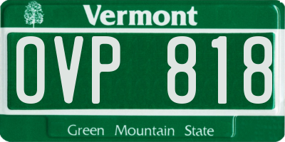 VT license plate OVP818