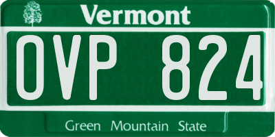 VT license plate OVP824