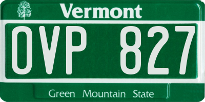 VT license plate OVP827