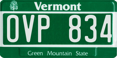 VT license plate OVP834