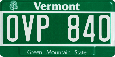 VT license plate OVP840