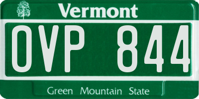 VT license plate OVP844