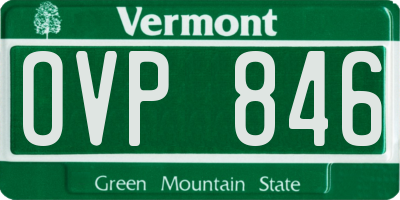 VT license plate OVP846
