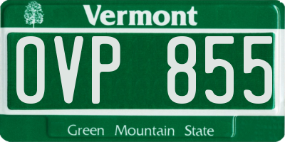 VT license plate OVP855