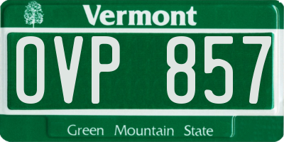 VT license plate OVP857