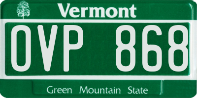 VT license plate OVP868