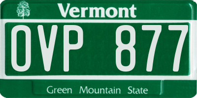 VT license plate OVP877