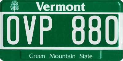 VT license plate OVP880