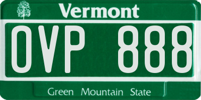 VT license plate OVP888