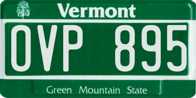 VT license plate OVP895