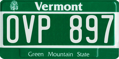 VT license plate OVP897