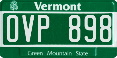 VT license plate OVP898