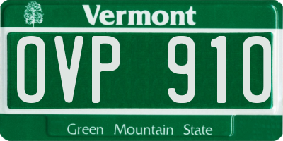 VT license plate OVP910