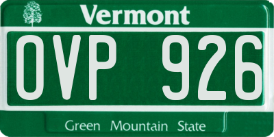 VT license plate OVP926