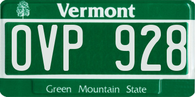 VT license plate OVP928