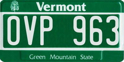 VT license plate OVP963
