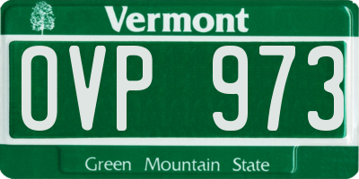 VT license plate OVP973
