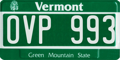 VT license plate OVP993