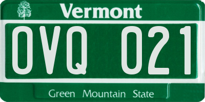 VT license plate OVQ021