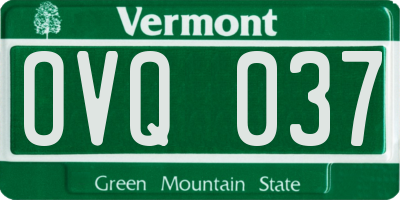 VT license plate OVQ037