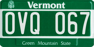 VT license plate OVQ067