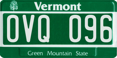 VT license plate OVQ096