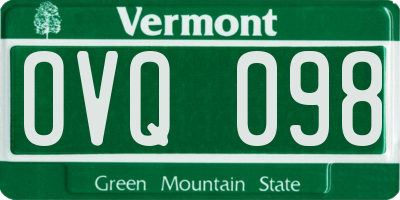 VT license plate OVQ098