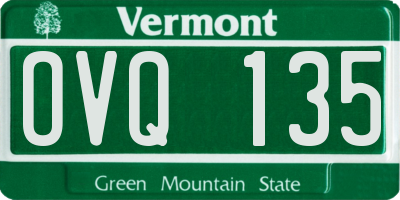 VT license plate OVQ135