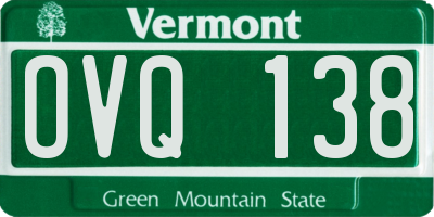 VT license plate OVQ138