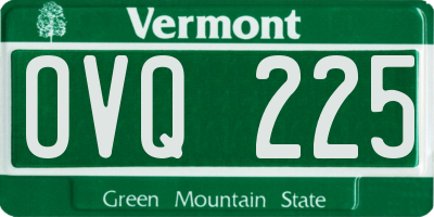 VT license plate OVQ225