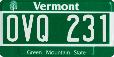 VT license plate OVQ231