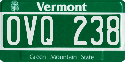 VT license plate OVQ238