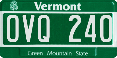 VT license plate OVQ240