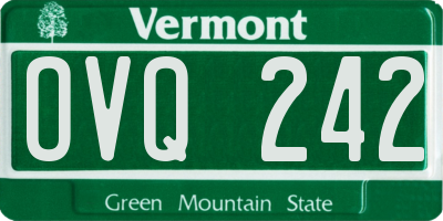 VT license plate OVQ242