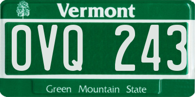 VT license plate OVQ243