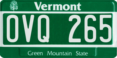 VT license plate OVQ265