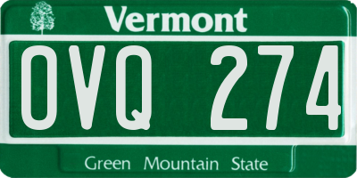 VT license plate OVQ274