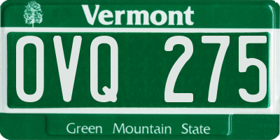 VT license plate OVQ275