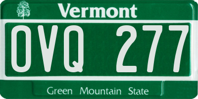 VT license plate OVQ277