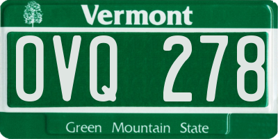 VT license plate OVQ278