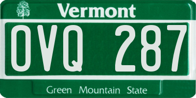 VT license plate OVQ287