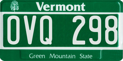 VT license plate OVQ298