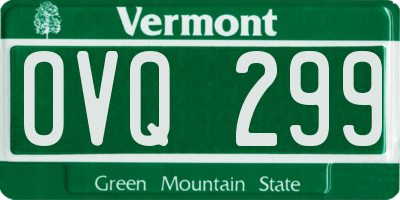 VT license plate OVQ299